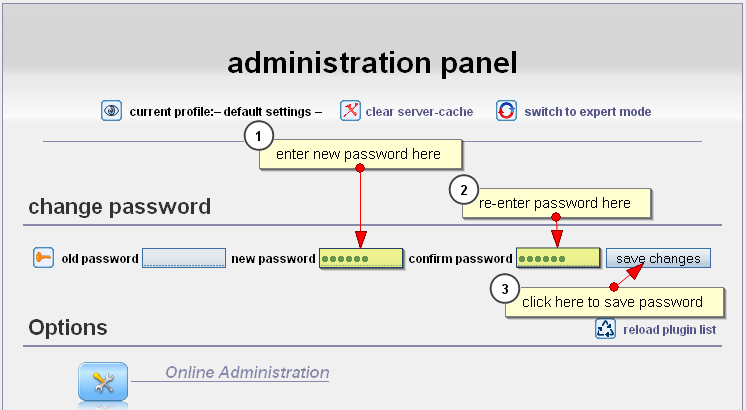 old password: new password: ********