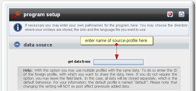 Using data from another profile
